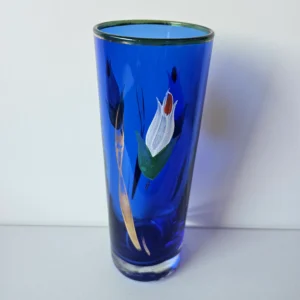 Vaso copo azul floral
